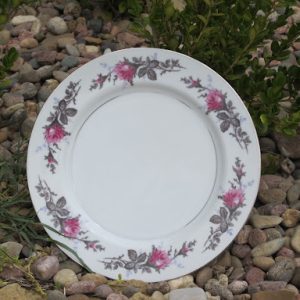 Silver Rose China Dinner Plates