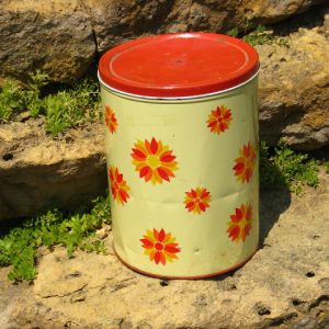 Red & Yellow Floral Tin