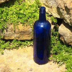 Assorted Cobalt Blue Wine Bottles