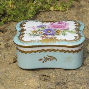 Small Blue and Gold Floral Box