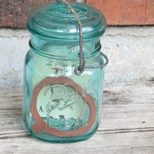 Pint-Sized Blue Mason Jar with Wire Closure