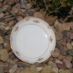 Golden Rose Saucer with Pale Yellow Trim