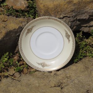 Gold and Cream Crest Saucer