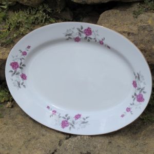 Oval Pink Rose Platter