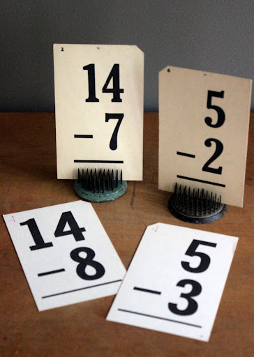 Subtraction flashcards from the rental inventory of www.momentarilyyours.com, $0.50 each.