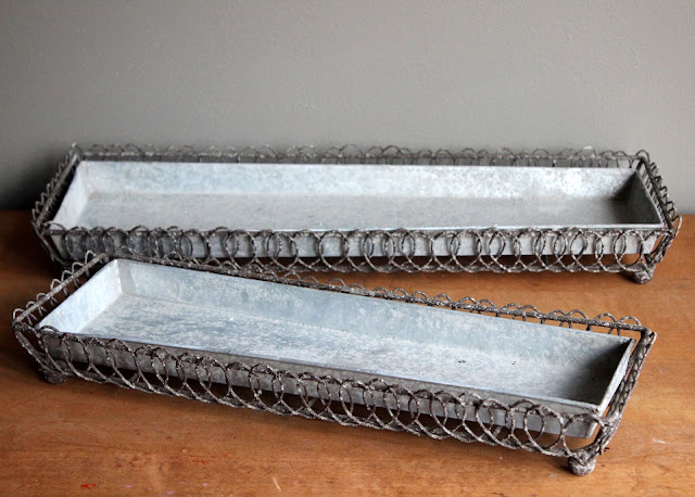 Zinc trays from the rental inventory of www.momentarilyyours.com