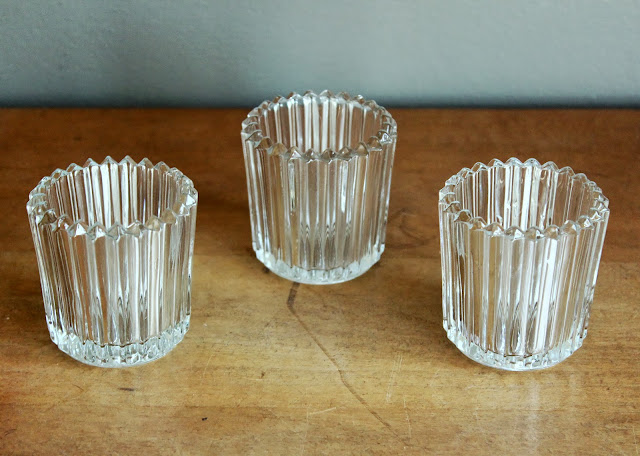 Clear Votives with Vertical Stripes from the rental inventory of www.momentarilyyours.com