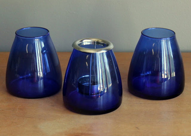 Colbalt Blue Votives from the rental inventory of www.momentarilyyours.com