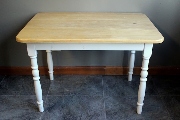 Farmhouse side table from the rental inventory of www.momentarilyyours.com, $10.00.