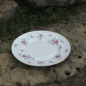 Gold-Rimmed Rose China Salad Plate