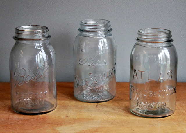 Quart-sized clear mason jars, $1.25 each.