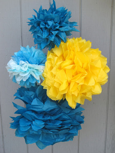 Handmade tissue paper poufs for sale at Momentarily Yours Events at www.momentarilyyours.com