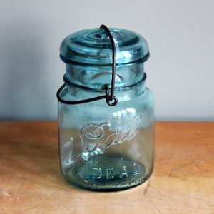 Pint-Sized Blue Mason Jars with Wire Closure