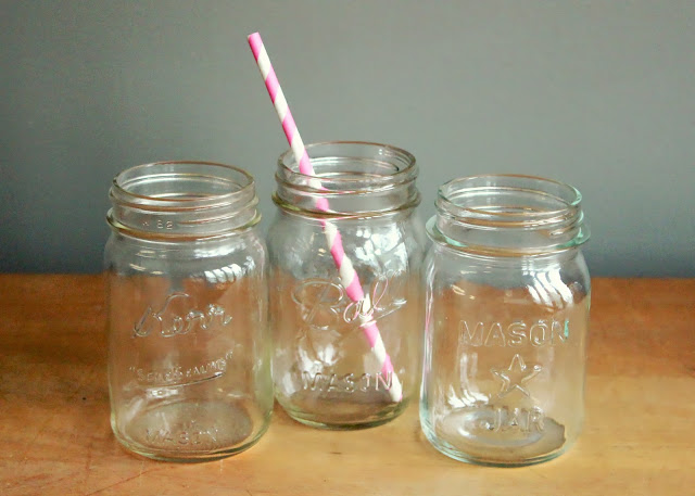 Pint-sized clear regular mouth mason jar available for rent from www.momentarilyyours.com, $0.75 each.