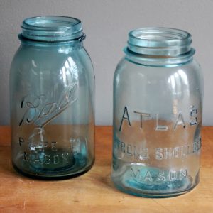 Quart-Sized Blue Mason Jars