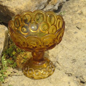 Assorted Large Amber Pedestal Bowls
