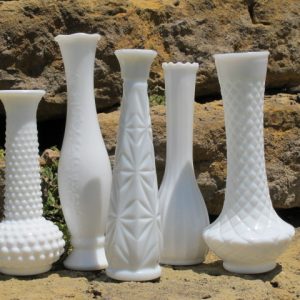 Tall Milk Glass Vases