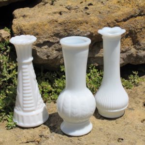 Milk Glass Bud Vases