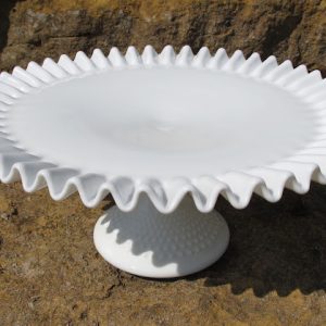 Hobnail Milk Glass Cake Stand