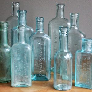 Aqua Blue Medicine Bottles