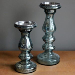 Mercury Glass Pillar Holders