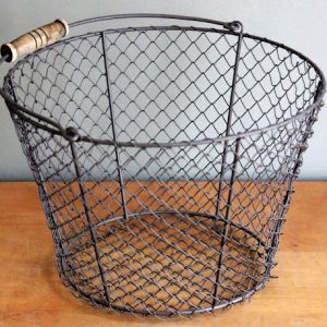 Wooden-Handled Chicken Wire Basket