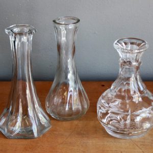 Assorted Clear Bud Vases