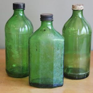 Assorted Green Bottles