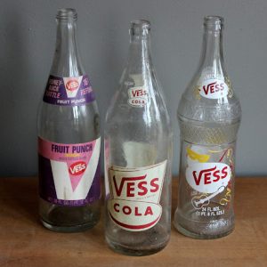 Assorted Large Clear Soda Bottles