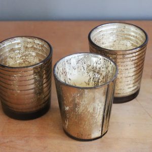 Copper Mercury Glass Votive Holders