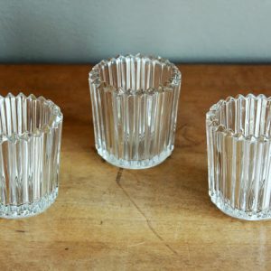 Clear Votives with Vertical Stripes