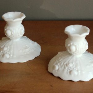 Milk Glass Taper Holders
