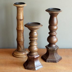 Chunky Wooden Pillar Holders