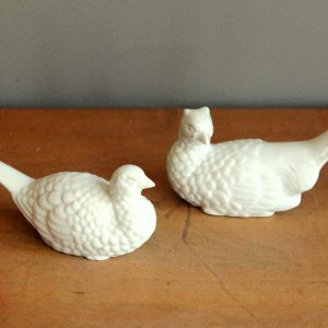 White Ceramic Lovebirds