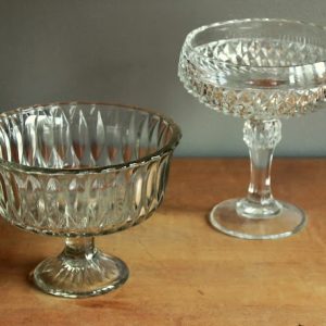 Assorted Large Clear Pedestal Bowls